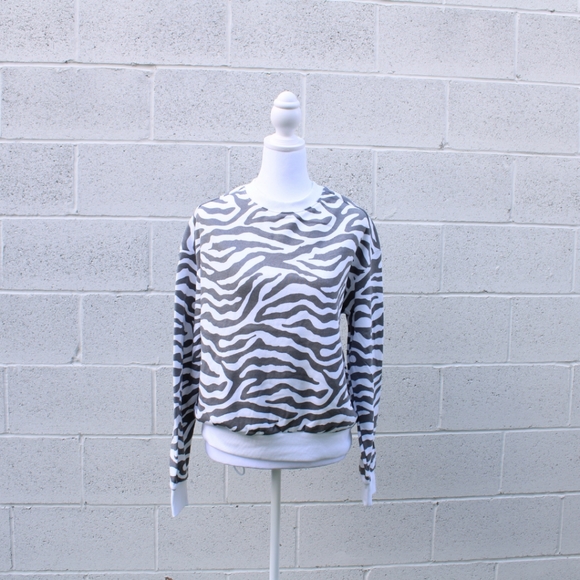 Zebra animal print crewneck sweatshirt - Picture 2 of 4